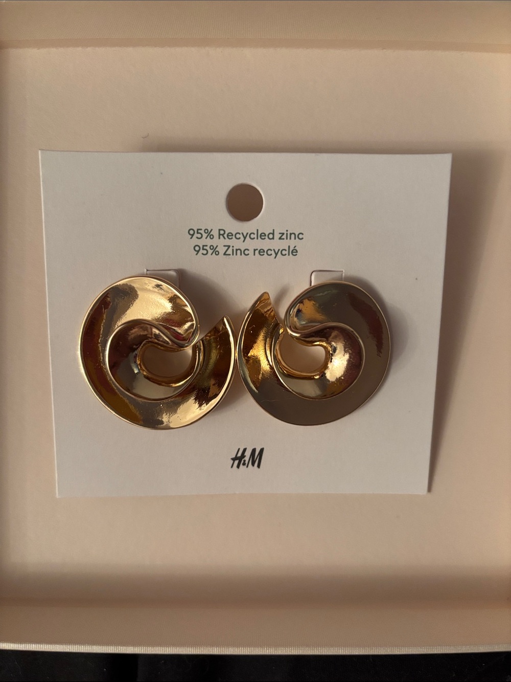 H&M Gold Swirl Statement Earrings